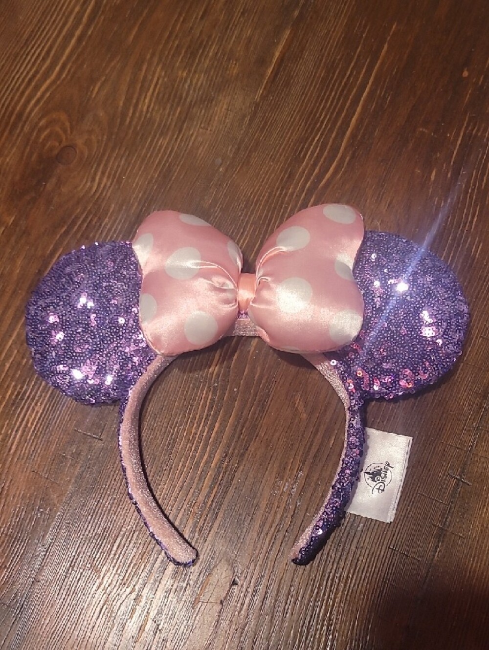 NWOT Disney Parks Minnie Mouse Ears With Purple Sequence Osfa - Picture 2 of 5